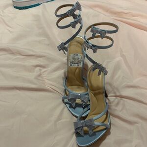 Wild Diva Light Blue Bow Heels